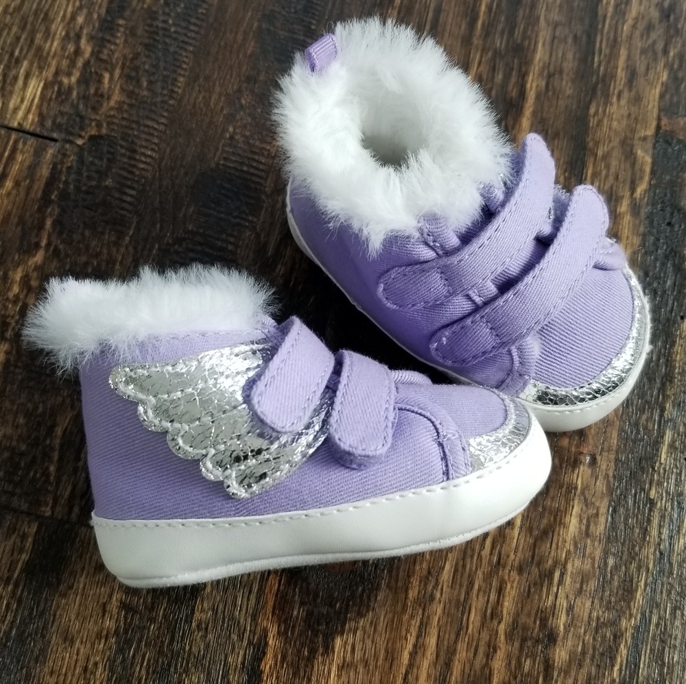 Purple and silver unicorn baby girl shoes Gymboree